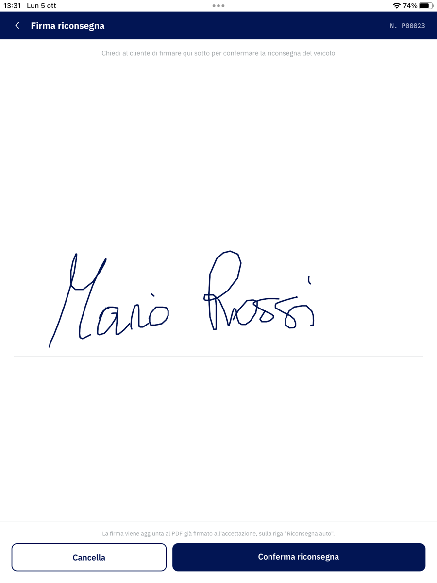 Firma riconsegna