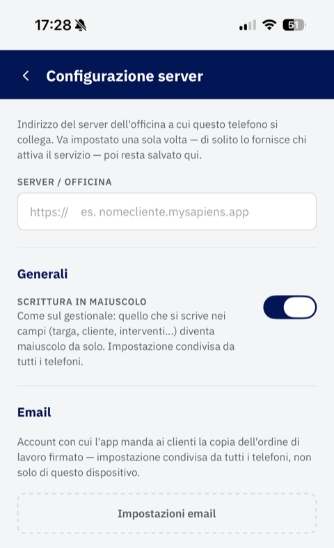 Configurazione server