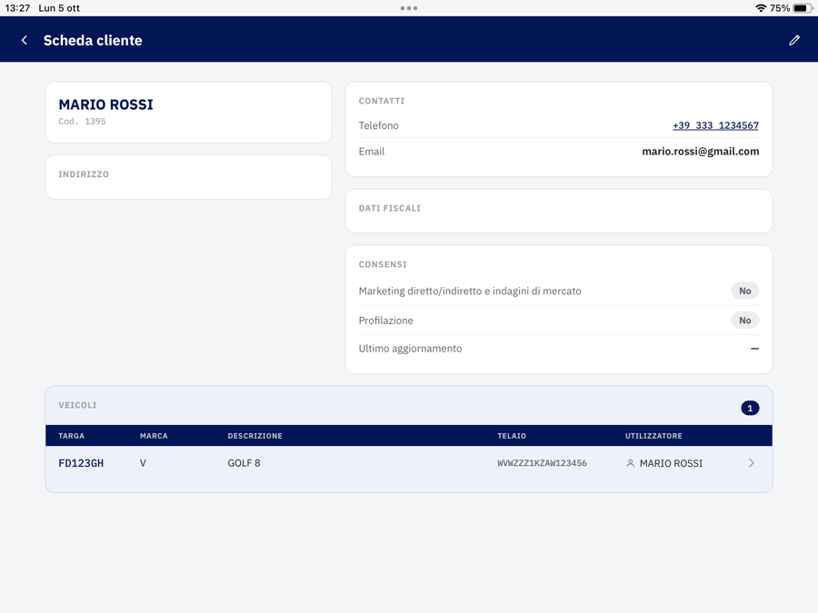 Scheda cliente